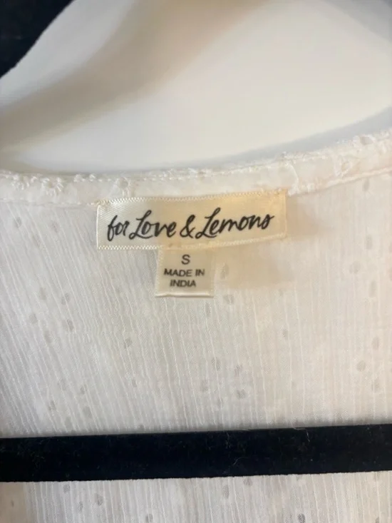 For Love and Lemons Rosie Ribbon Embroidered Cotton Mini Sundress in white - Picture 8 of 8